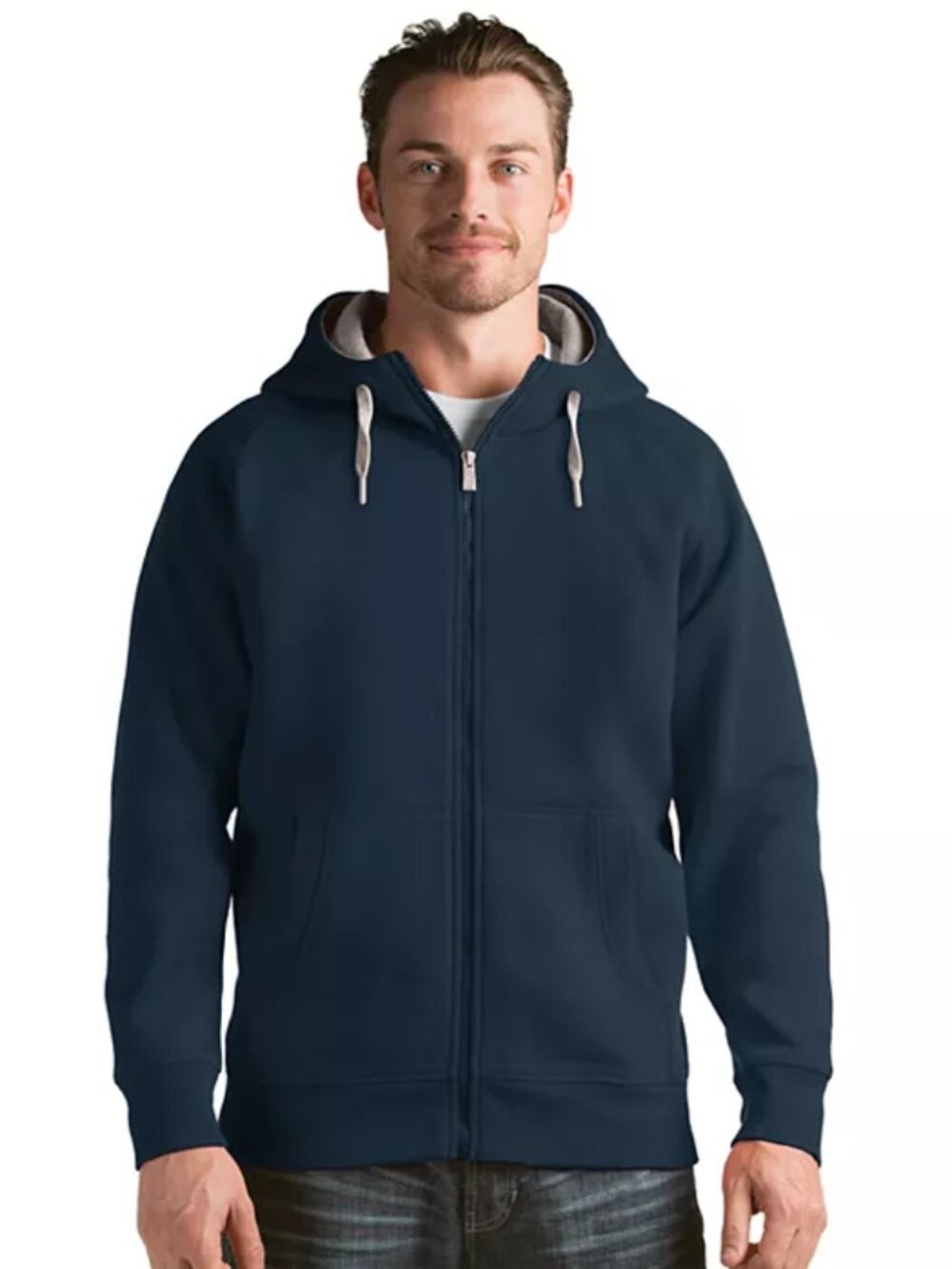 Men's Antigua Victory Regular Fit Full Zip Hoodie - Navy - X-Large - NWT